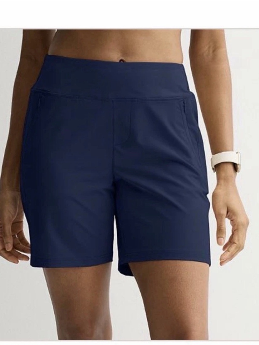 Womens XXL 2XL Tek Gear Woven Golf Shorts Blue NEW Stretch Pockets Wicking Navy
